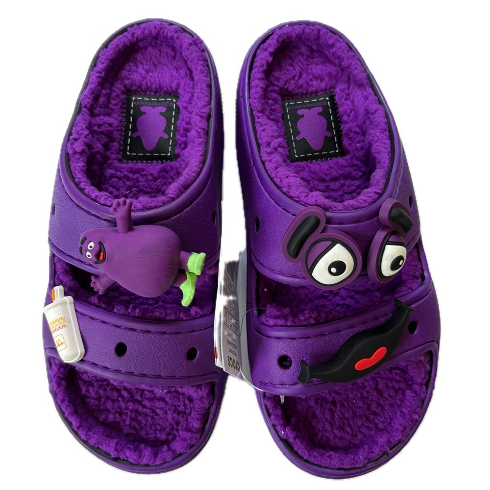 Crocs McDonald's Grimace Cozzzy Sandal Slides Purple Women 7 Men 5